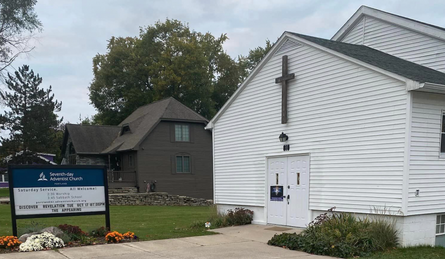 The Portland church. They are averaging 12 for regular Sabbath services, but they have had 15 or more each night, with 5 or more guests attending the meetings.